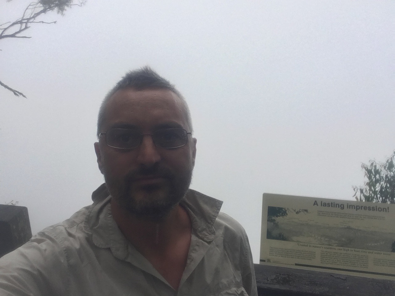 That’s me on the edge of an ancient volcano. We had literally driven into the clouds couldn’t see anything out of this viewpoint. It was so dark under the canopy and with torrential rain on the way in we were using spotlights at 11 in the morning. Border National Park.